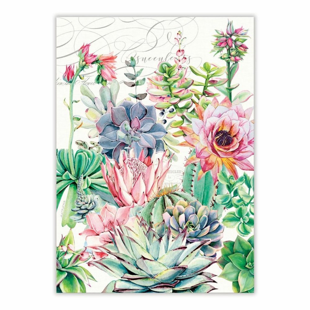 Michel Design Works Kitchen Tea Towel Pink Cactus